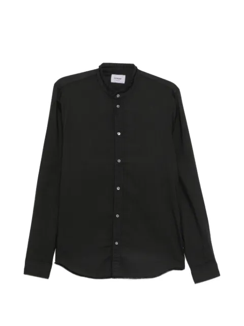 DONDUP frayed mandarin-collar shirt Black UC234CF0163UPTDDU999