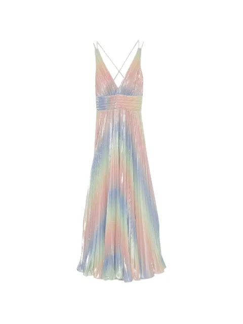 Allure pleated metallic-effect maxi dress Pink 3168