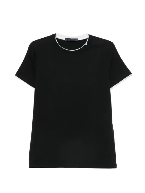 Jeordie's layered-neck contrast-trim T-shirt Black 37126