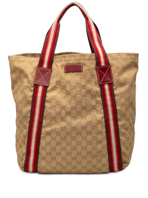 Gucci Pre-Owned 2000-2015 GG Canvas Web tote bag Brown RZQ250F0DYSWOAW1
