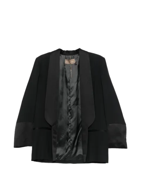 SIMONA CORSELLINI satin-trim shawl-lapel blazer Black P20CPGI01001