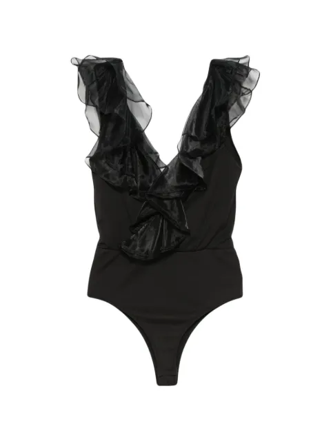 TWINSET ruffle-trimmed sleeveless top Black T3955NERO