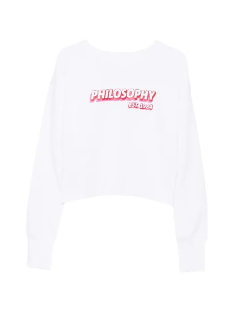 Philosophy Di Lorenzo Serafini logo-print cropped cotton sweatshirt White A17070748