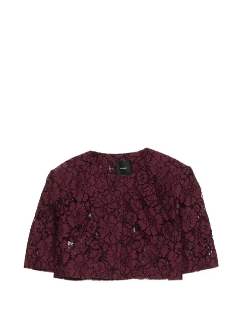 PINKO lace-detail cropped jacket Red 106552A330