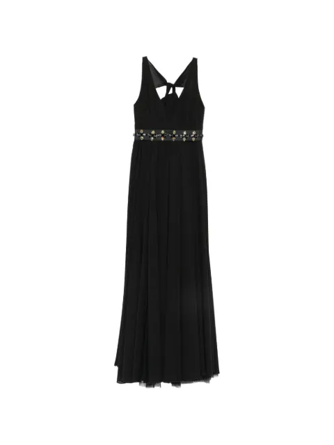 ALESSANDRO LEGORA crystal-embellished V-neck maxi dress Black AT150