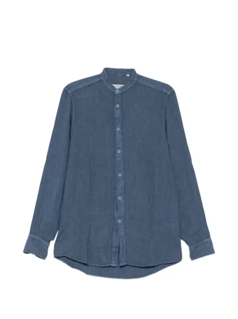 Daniele Alessandrini band-collar long-sleeve shirt Blue C9014A824202