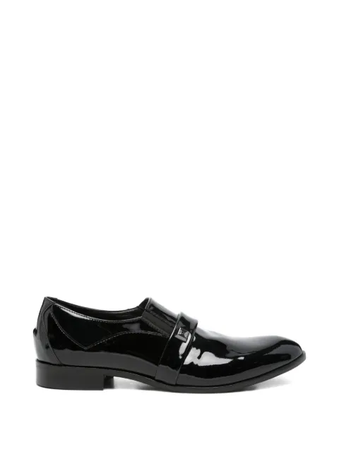 Carlo Pignatelli patent-leather strap-detail loafers Black 44Z9489