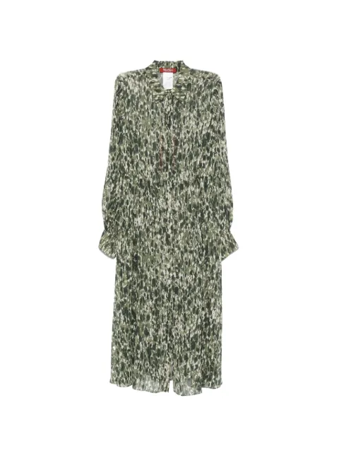 'S Max Mara abstract-print pleated dress Green 62310317000CENNAREVERDE