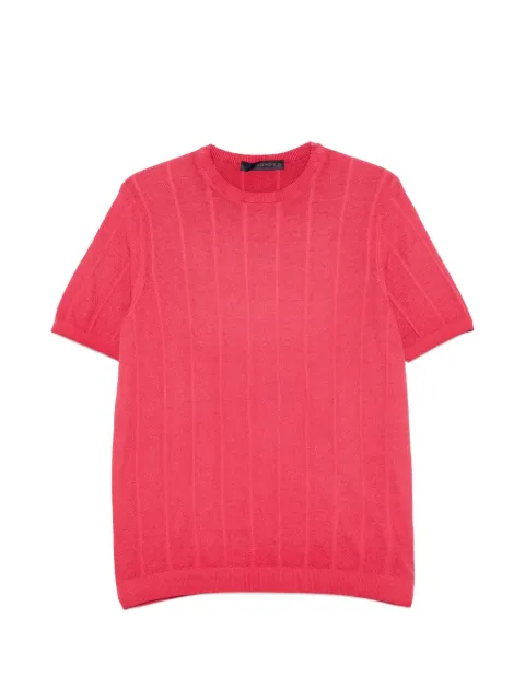 Jeordie's ribbed-knit short-sleeve sweater Red 95522250