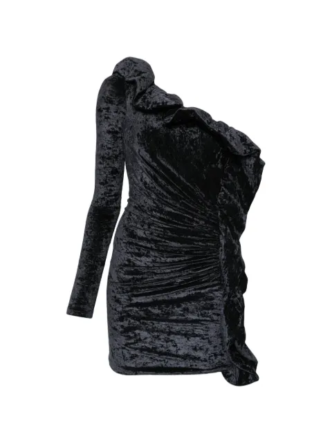 Amen ruffled one-shoulder mini dress Black HMW22419