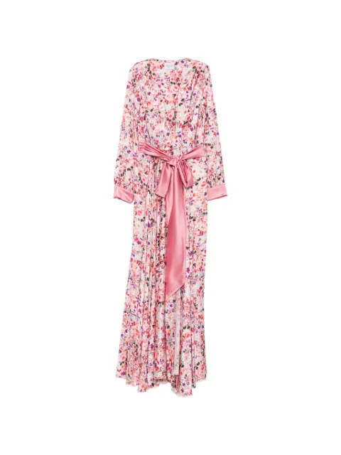 ALESSANDRO LEGORA floral-print belted maxi dress White AT124