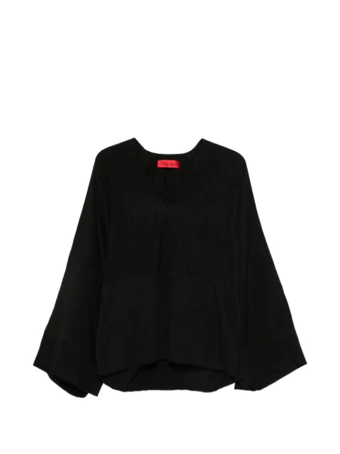 THELATEST wide sleeve V-neck blouse Black TLW04009T0164ABTP