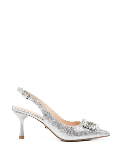 TWENTY FOURHAITCH crystal-detail slingback heeled pumps Silver SH6ARGCLOTILDEARGENTO