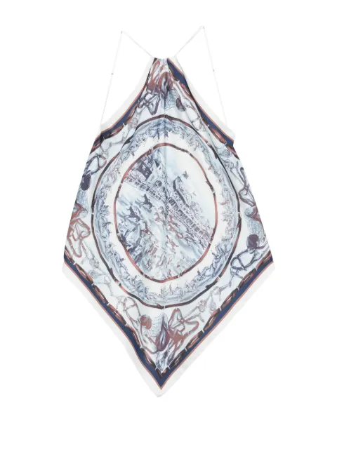D.Exterior graphic-print halterneck scarf White 54820BIANCO