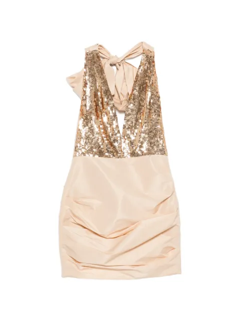 Elisabetta Franchi sequin-embellished ruched mini dress Neutrals AB97911E2