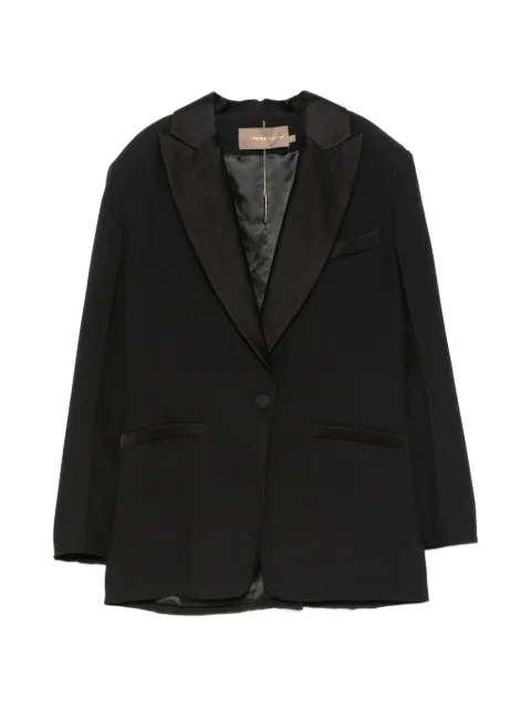 SIMONA CORSELLINI peak-lapel single-breasted blazer Black P20CPGI009
