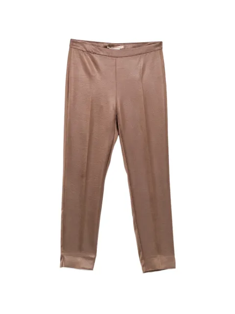 Pennyblack Pagaia satin-finish pressed-crease trousers Brown 11310321