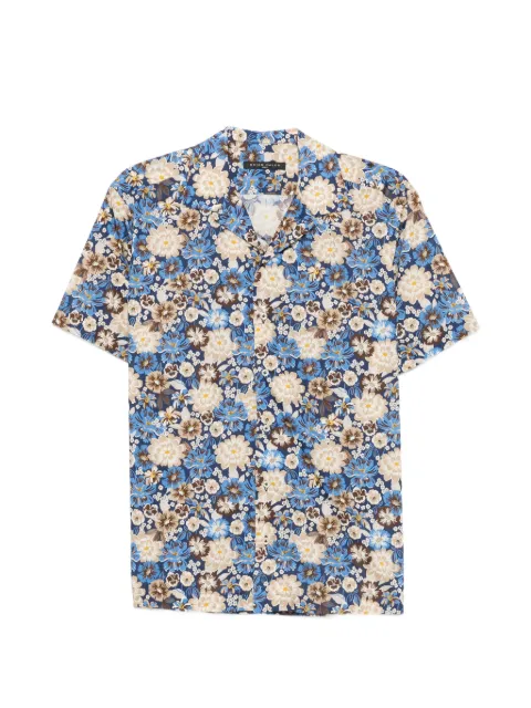 Brian Dales floral-print short-sleeve shirt Blue BS403MMST8079