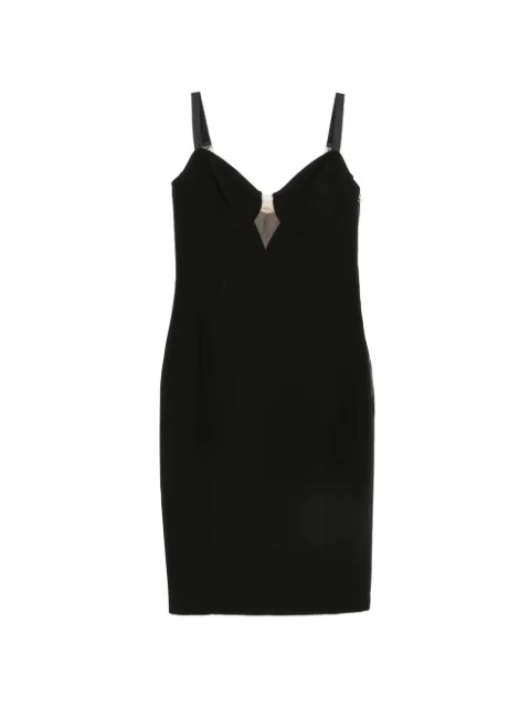 Elisabetta Franchi lace-up sweetheart-neck mini dress Black AB21627E3