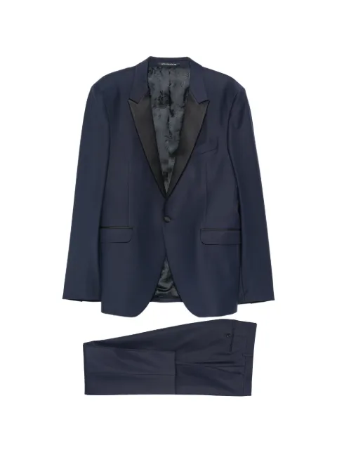Carlo Pignatelli satin-lapel tailored suit Blue 44UU805C106717