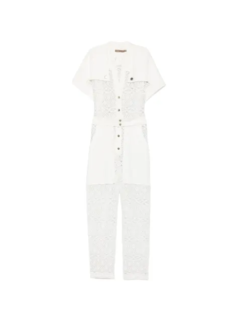 SIMONA CORSELLINI flower-lace jumpsuit White P20CMTU002