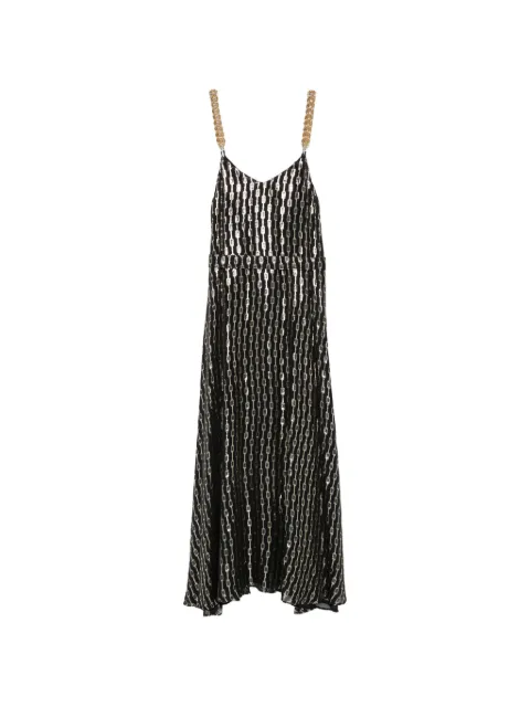 SIMONA CORSELLINI chain-link-print chain-strap maxi dress Black P21CPAB017