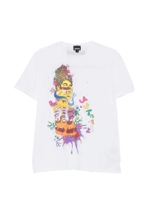 Just Cavalli graphic-print logo-print T-shirt White S03GC0597N20663