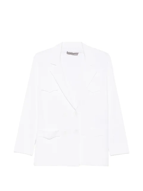 D.Exterior double-breasted peak-lapel blazer White 52001
