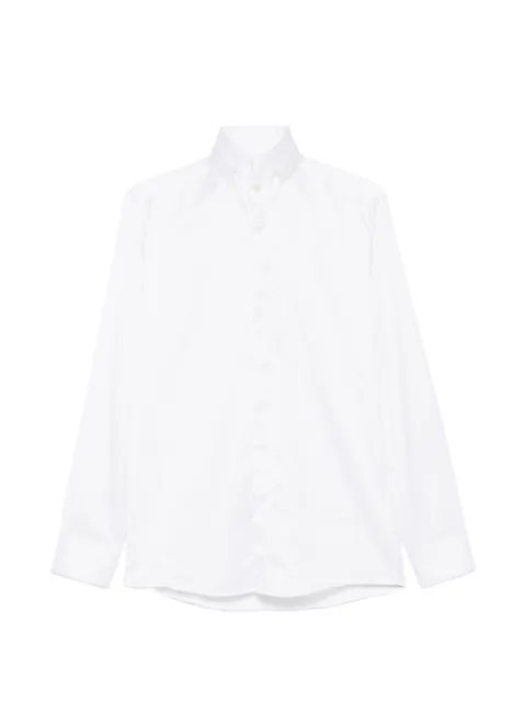 Carlo Pignatelli embroidered-collar concealed-fastening shirt White B4PIG85U0CP151