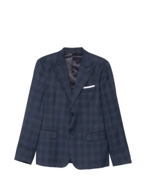 Daniele Alessandrini check-pattern peak-lapel blazer Blue G3440N10294200