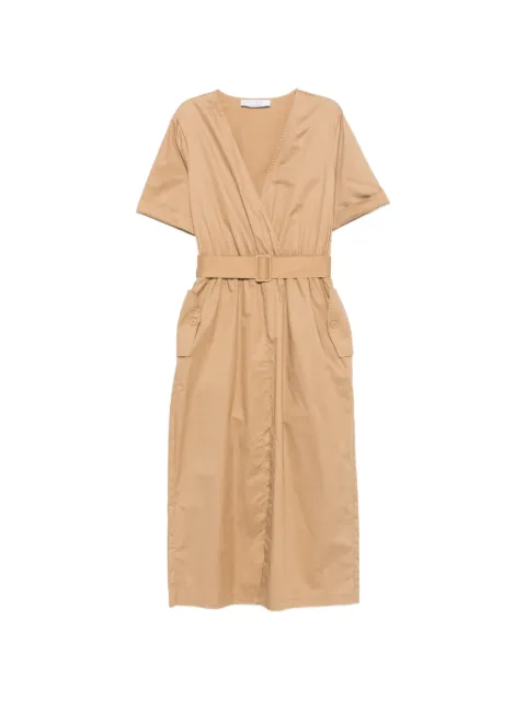 kaos belted V-neck midi dress Neutrals NP1MR031