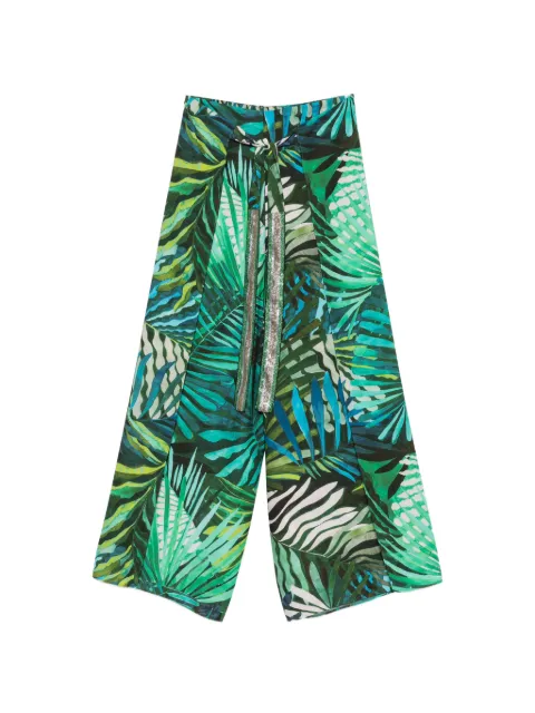 Hanita tropical-print trousers Green HP10152808