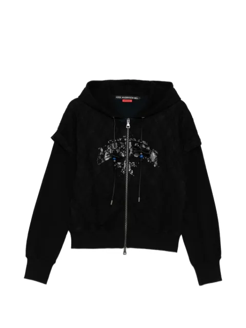 Andersson Bell patterned hooded jacket Black ATB1486W