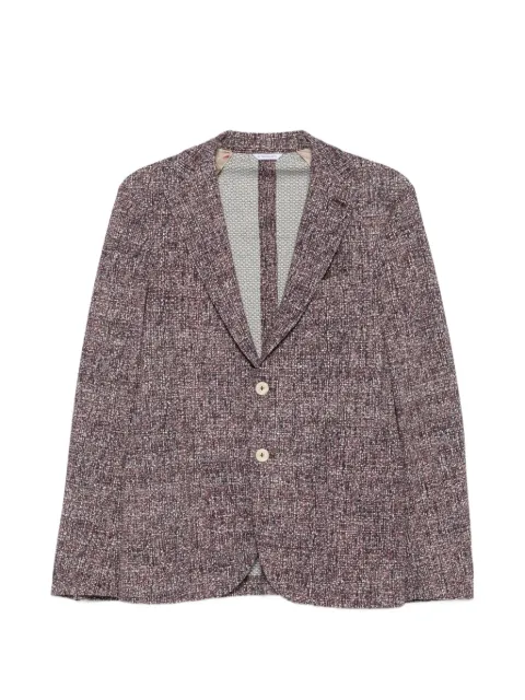 Manuel Ritz textured single-breasted cotton blazer Red 3232G2728M223202