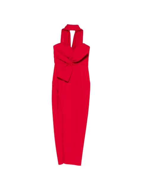FOREVER UNIQUE Raye bow-detail strapless maxi dress Red MA201139RAYEROSSO