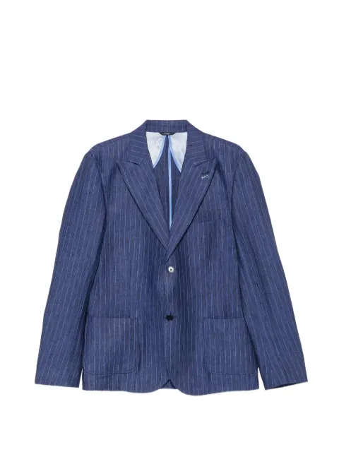 Daniele Alessandrini pinstripe-pattern notched-lapel jacket Blue G3431S24004200