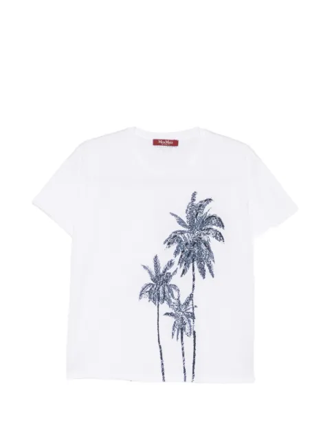 'S Max Mara palm-tree sequin-embellished T-shirt White 69410421600