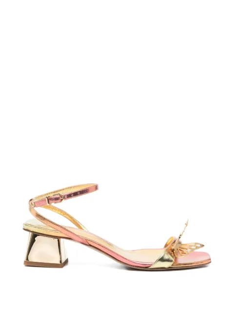 Sophia Webster butterfly-detail metallic-leather sandals Gold SSS22042ORO