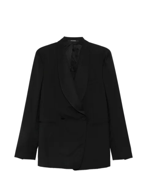 Tagliatore Super 110's double-breasted shawl-lapel wool blazer Black 060004KELLIOTT1YA