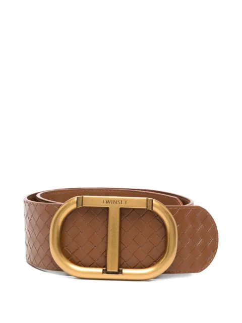 TWINSET woven oval-buckle belt Brown 231TA4520