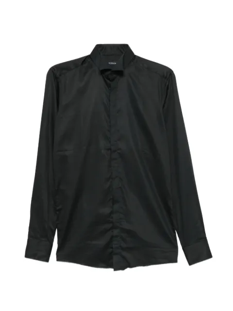Carlo Pignatelli classic-collar concealed-placket shirt Black B4RAY05U0CP134