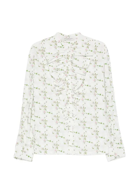 Philosophy Di Lorenzo Serafini floral-print ruffled shirt White A02150737