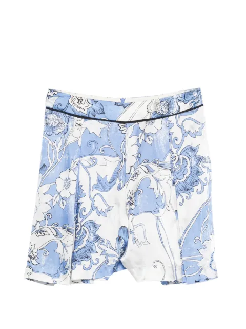 Jucca floral-print pleated-design shorts White J3514038