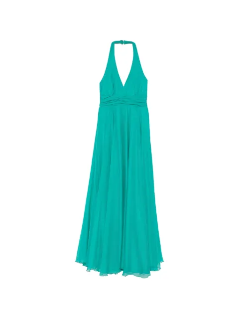 ALESSANDRO LEGORA halterneck ruched-waist dress Green AT109VERDE