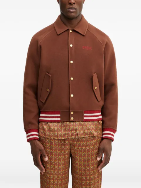 Drôle De Monsieur logo-embroidered bomber jacket Brown JJT262WO031