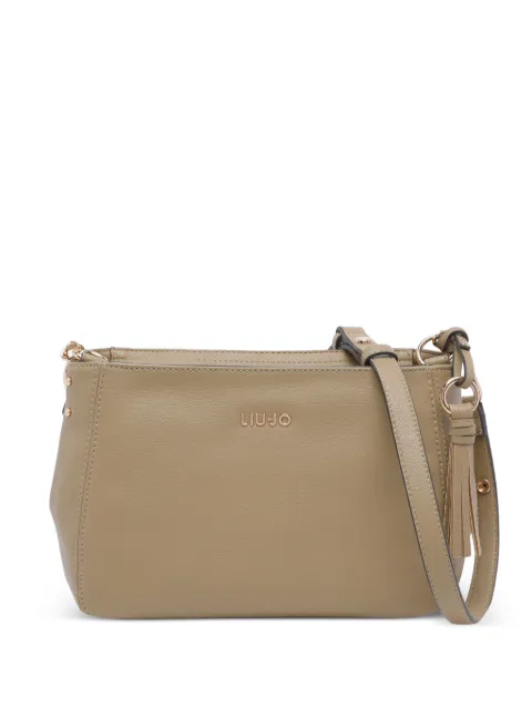 LIU JO logo-plaque tassel shoulder bag Neutrals AA6187E1012