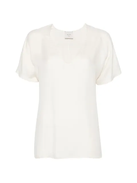 Alysi V-neck short-sleeved T-shirt Neutrals 116295P6219