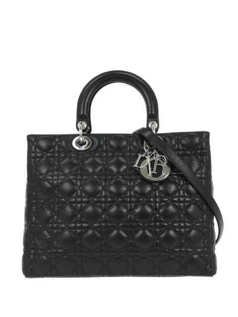 Christian Dior Pre-Owned 2012 Lady Dior Cannage tote bag Black 154964