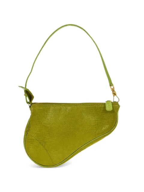 Christian Dior Pre-Owned 2001 Saddle leather tote bag Green 154818