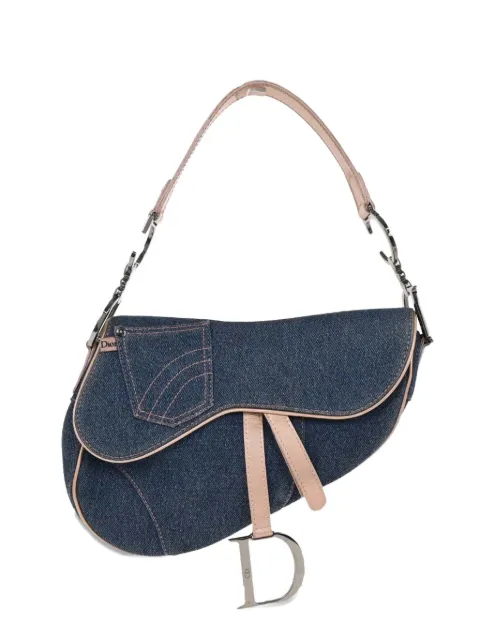 Christian Dior Pre-Owned 2002 Saddle denim handbag Blue 135125